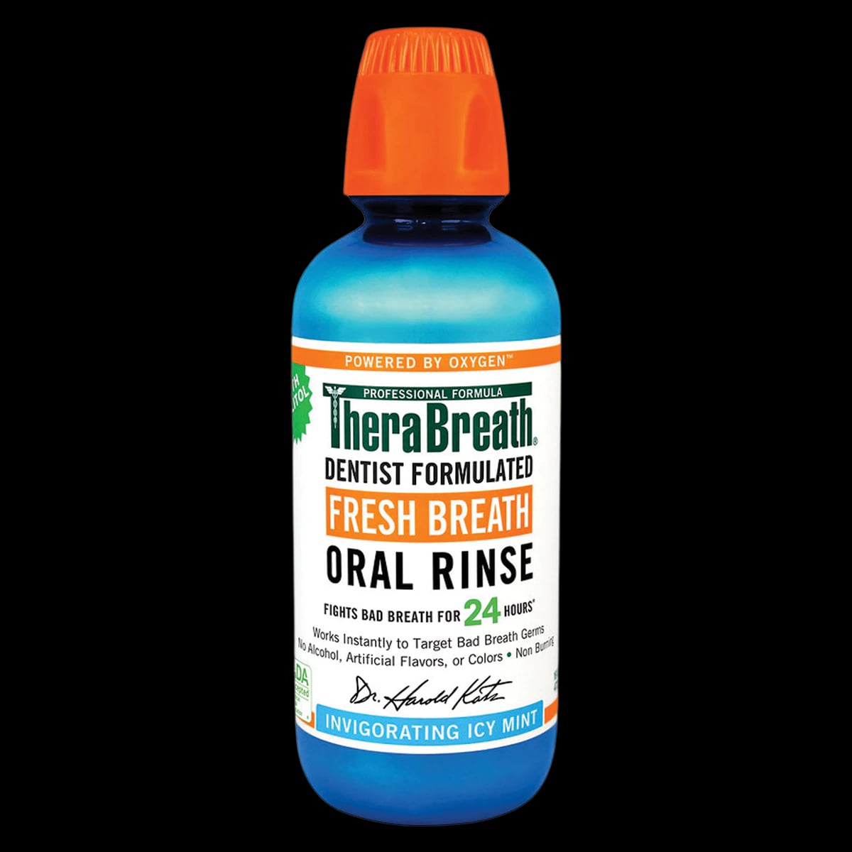 TheraBreath Icy Mint Oral Rinse, Alcohol Free, 16 oz Bottle, 3/Pack