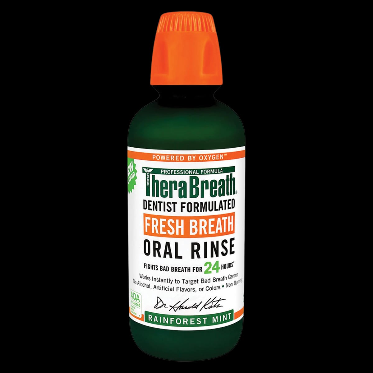 TheraBreath Rainforest Mint Oral Rinse, Alcohol-Free, 16 oz, 3/Pack