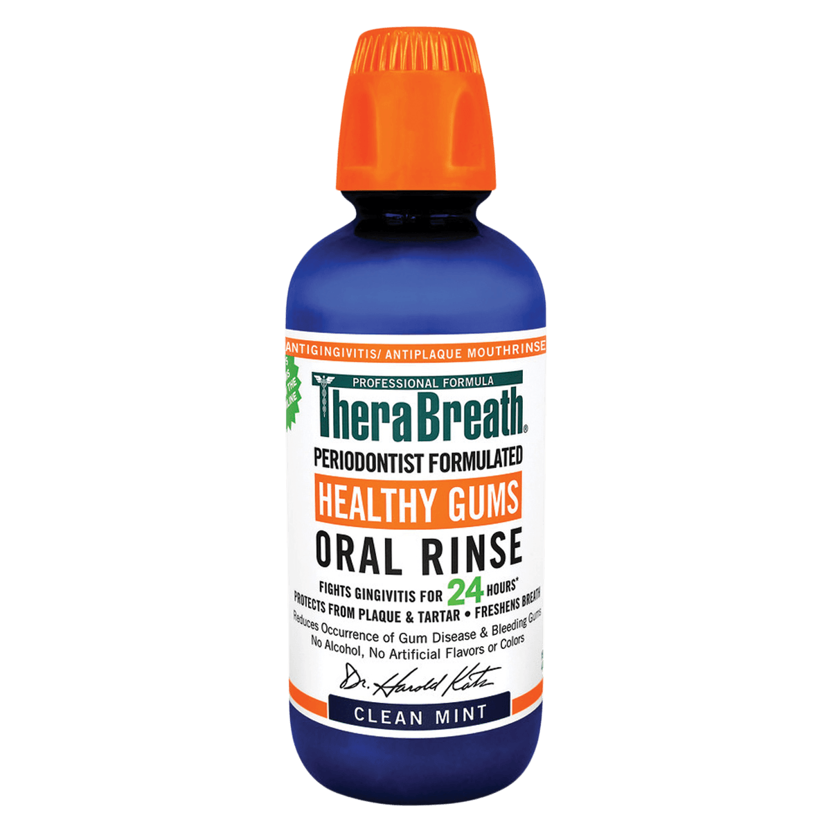TheraBreath Clean Mint Oral Rinse, Alcohol Free, 16 oz Bottle, 3/Pack
