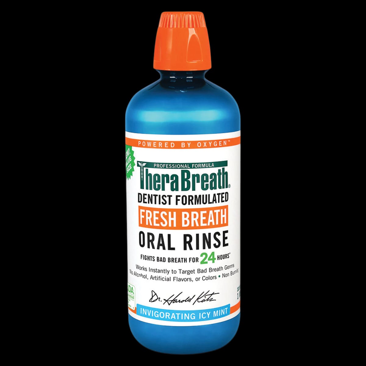 TheraBreath Oral Rinse, Icy Mint, Alcohol Free, 1 Liter, 2/Pack