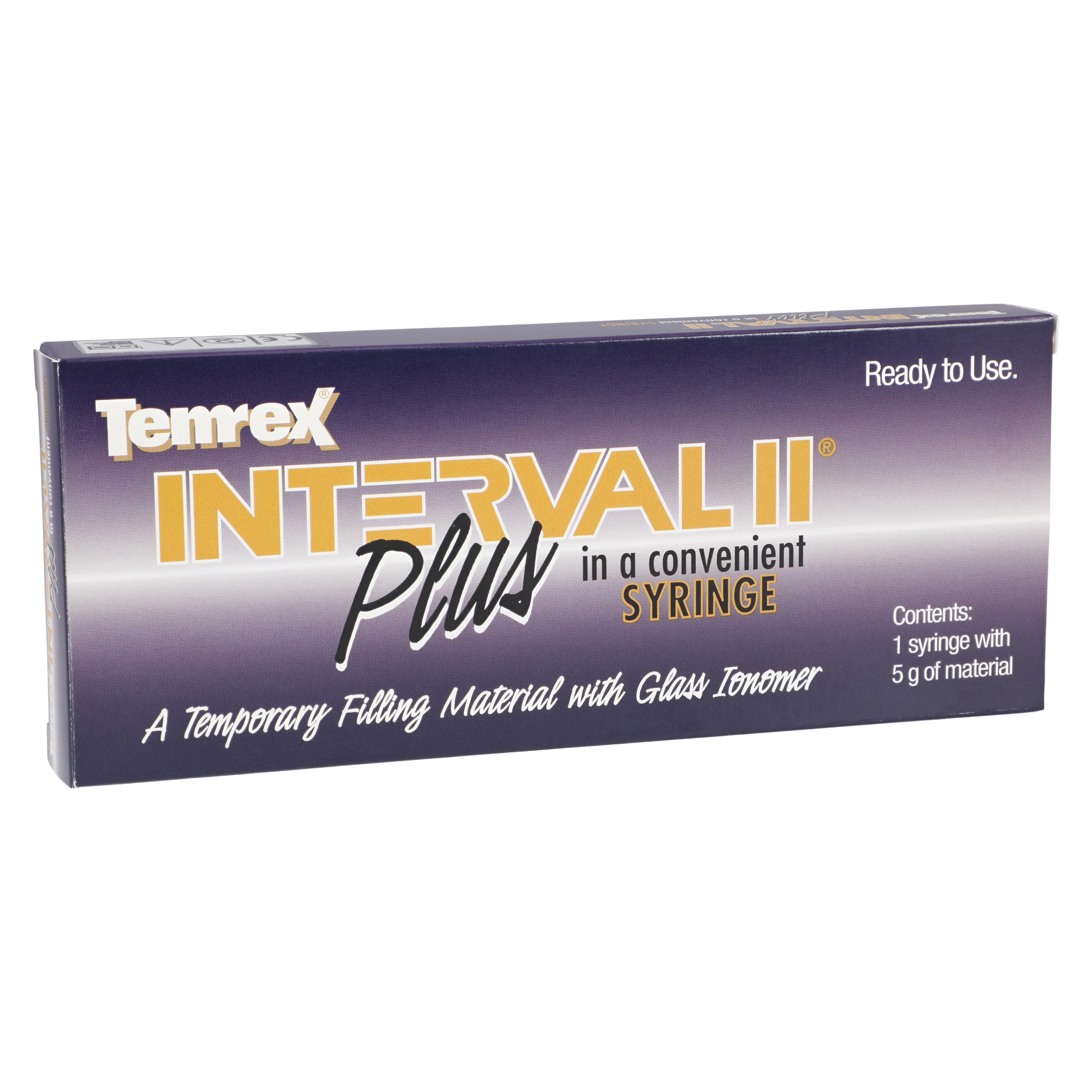 Temrex Interval II Plus Temporary Filling Material Syringe, 5g, Refill, 7560