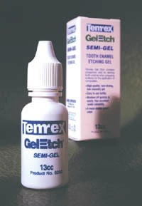 Temrex Gel-Etch Semi-Gel Enamel Etching Gel, 35% Phosphoric Acid, Low Viscosity, Green, 13 cc Bottle, 6200