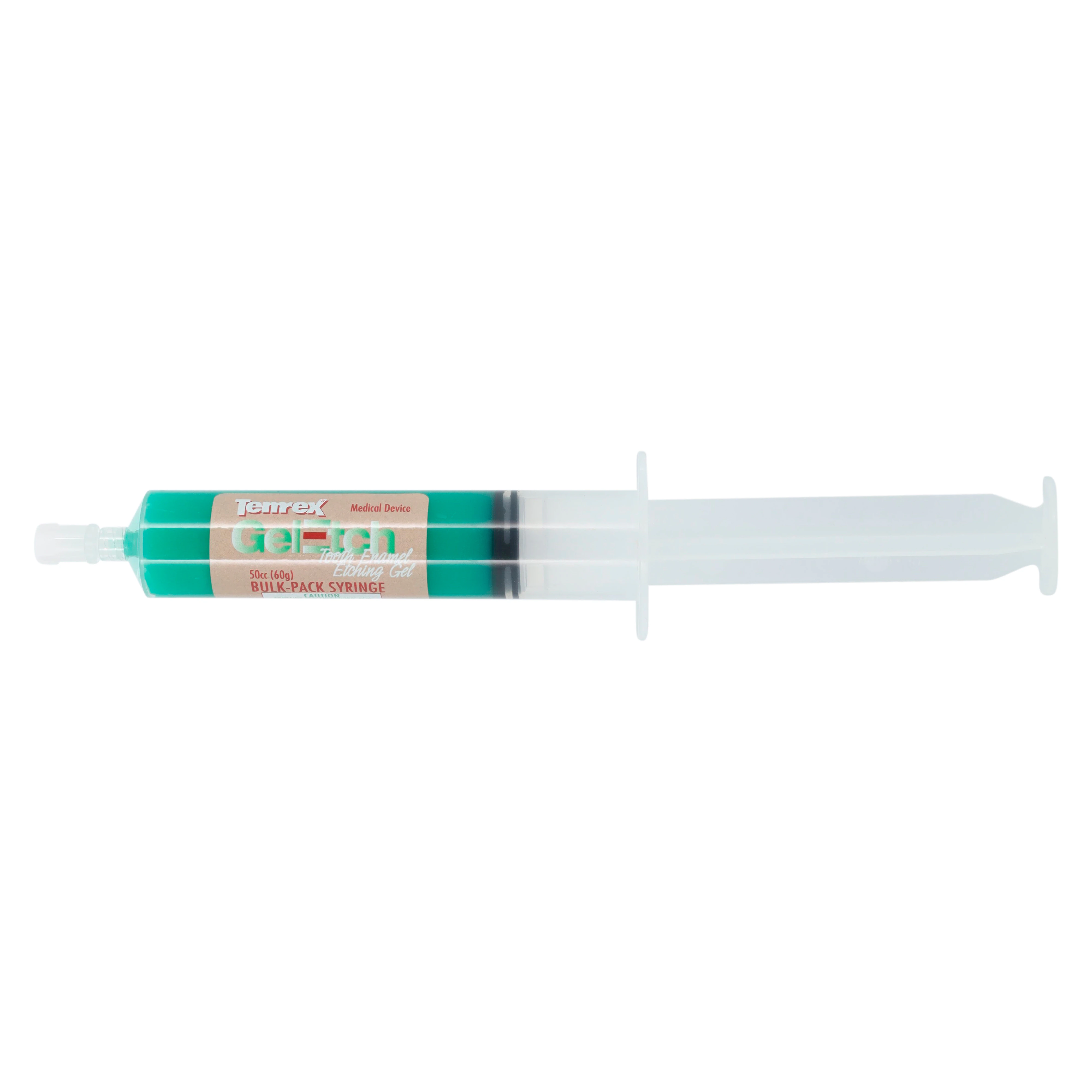 Temrex Gel-Etch 35% Phosphoric Acid Etching Gel, Bulk Syringe Refill, 50 ml, Green, 1 Syringe, 6580