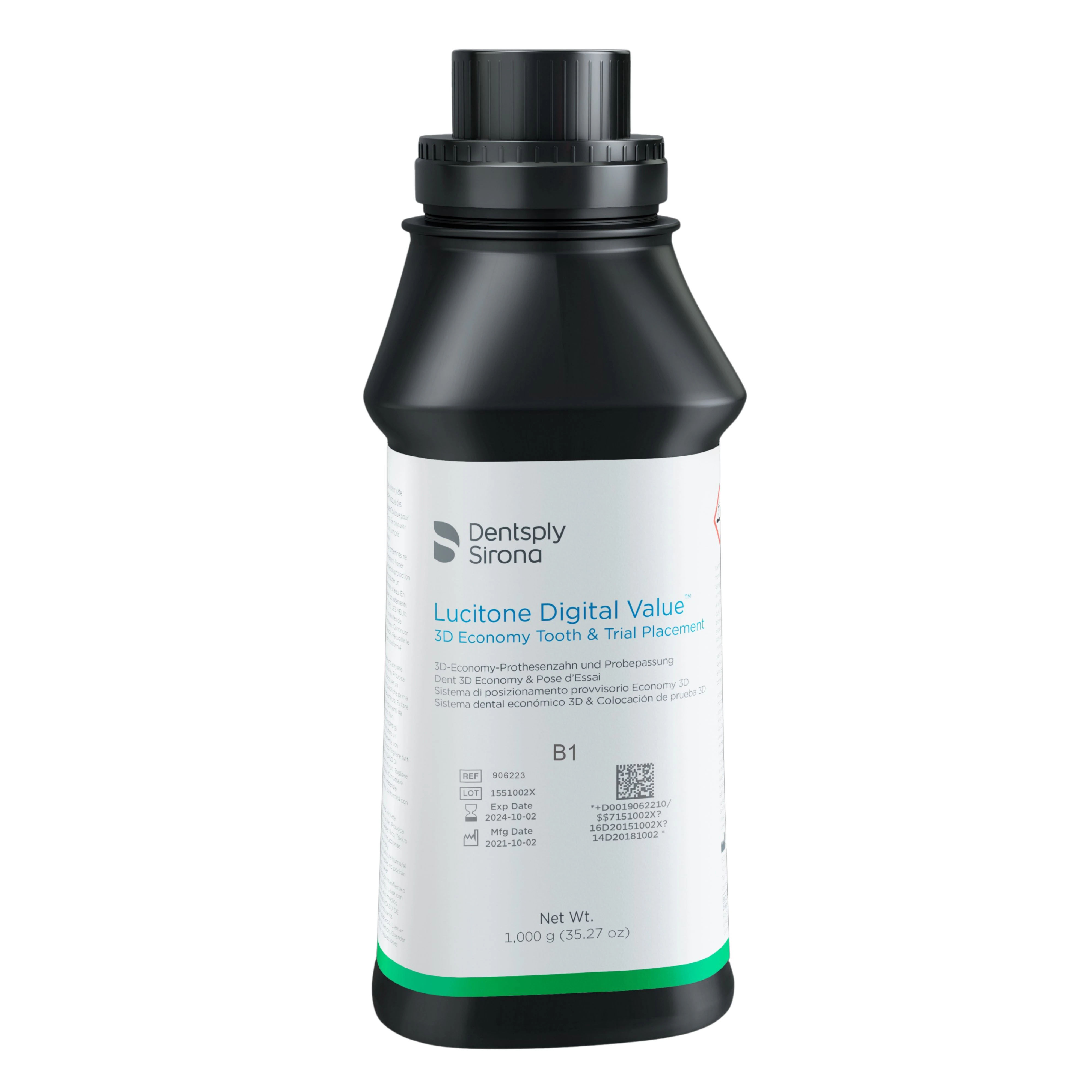 Lucitone Digital Value 3D Print Resin, Shade A1, 1 kg, for Carbon and Asiga Printers