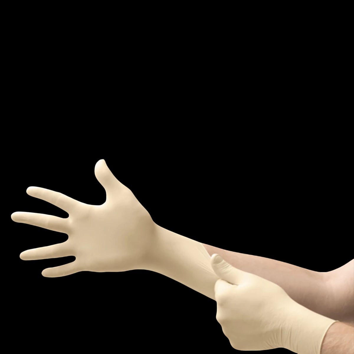 Evolution One EV-2050 Latex Examination Gloves, Powder-Free, Non-Sterile, Textured, Large (8.5-9.0), 100/Box, EV-2050-L
