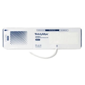 Welch Allyn FlexiPort Disposable Blood Pressure Cuff, Size 11, White/Navy Blue, Latex-Free, 20/Case