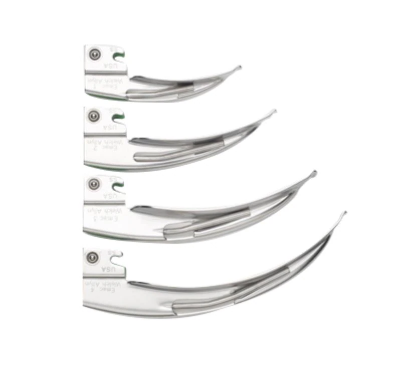 Welch Allyn E-MacIntosh Fiber-Optic Laryngoscope Blade, Green, Standard (ISO 7376), Each