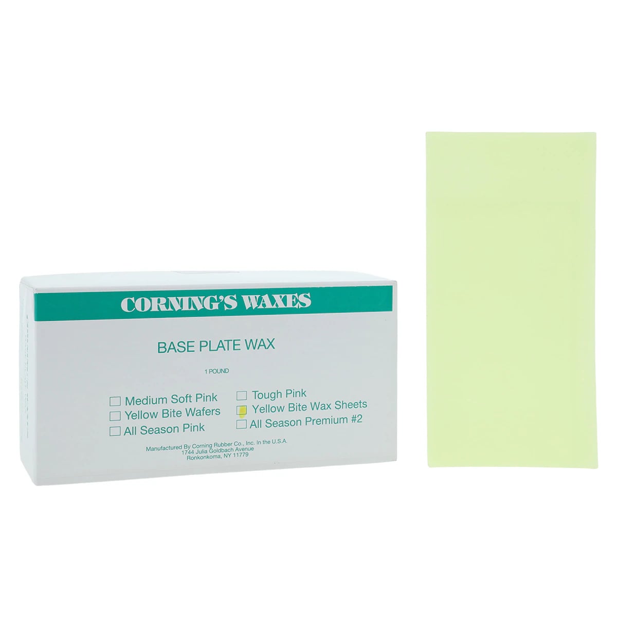 Corning Rubber Co Inc Yellow Bite Wax, 1 lb