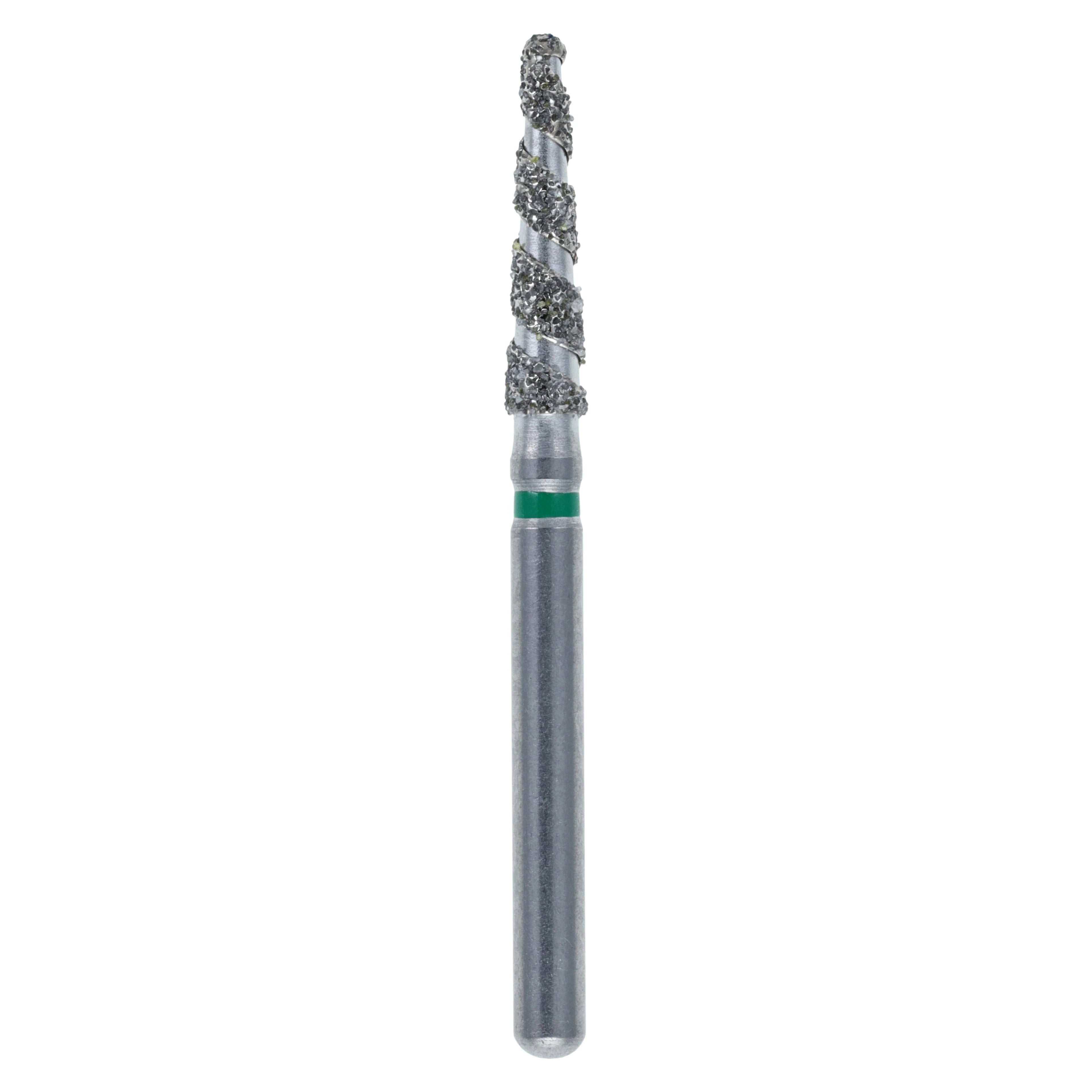 Diamond Single-Use FG Bur, Friction Grip, Coarse, Spiral Round End Taper, 856-018C, 25/Pk