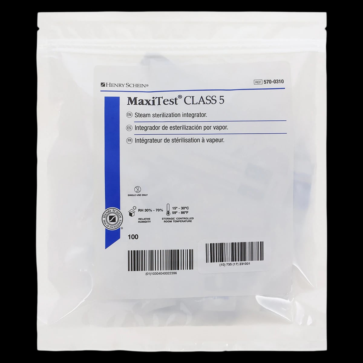 MaxiTest Steam Integrator, Class 5, 4 in x 0.75 in, 100/Box