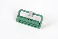 Plastic Bur Block, 14 Hole, Green, Autoclavable
