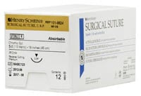 Chromic Gut Absorbable Surgical Sutures, 4-0, 18" Monofilament, DSM-19, Precision Reverse Cutting, 3/8 Circle Needle, 12/Box