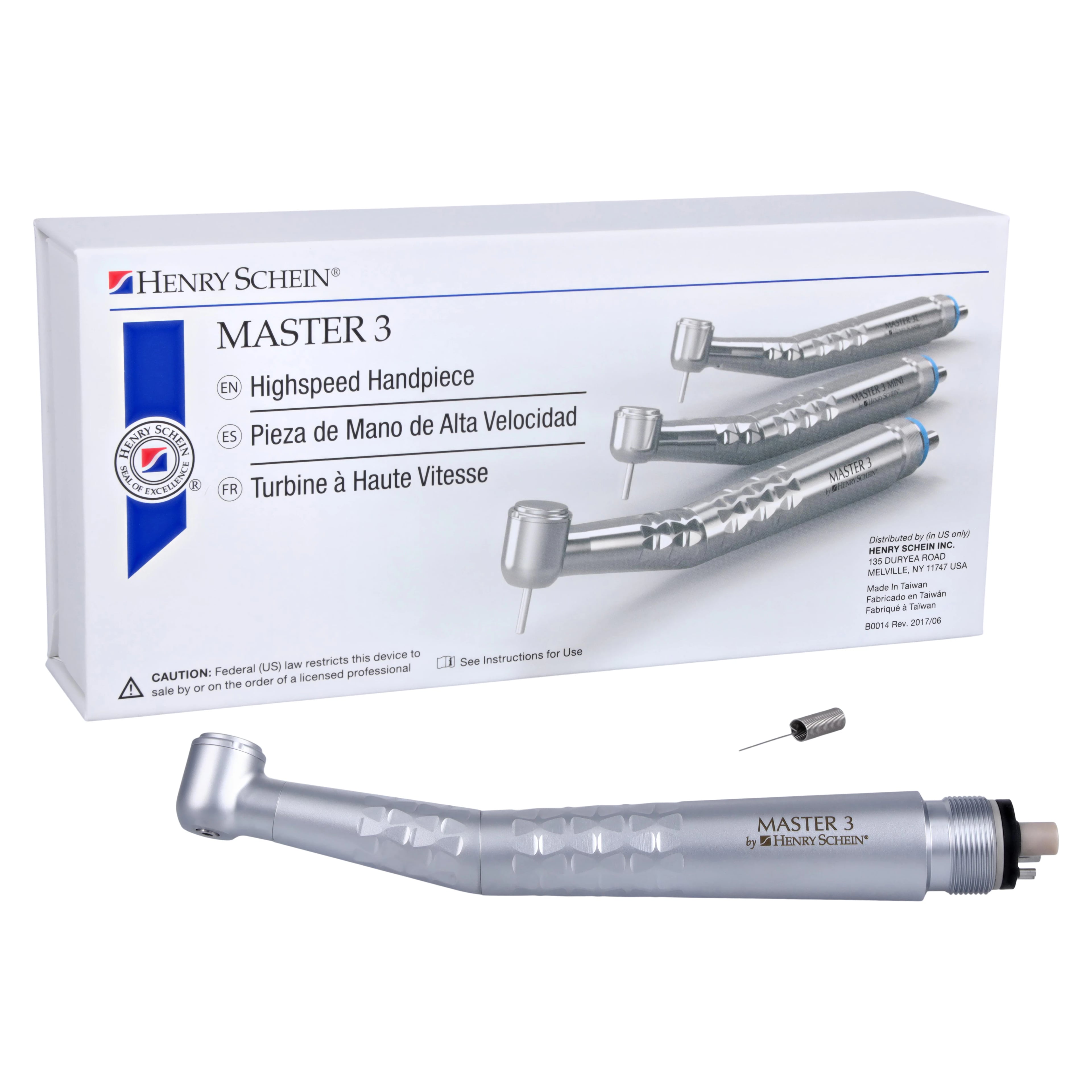 Master 3 Non-Optic High-Speed Handpiece, 4-Hole, Push Button, 01KEZKNKSH36CVYNS5W6X0QXET