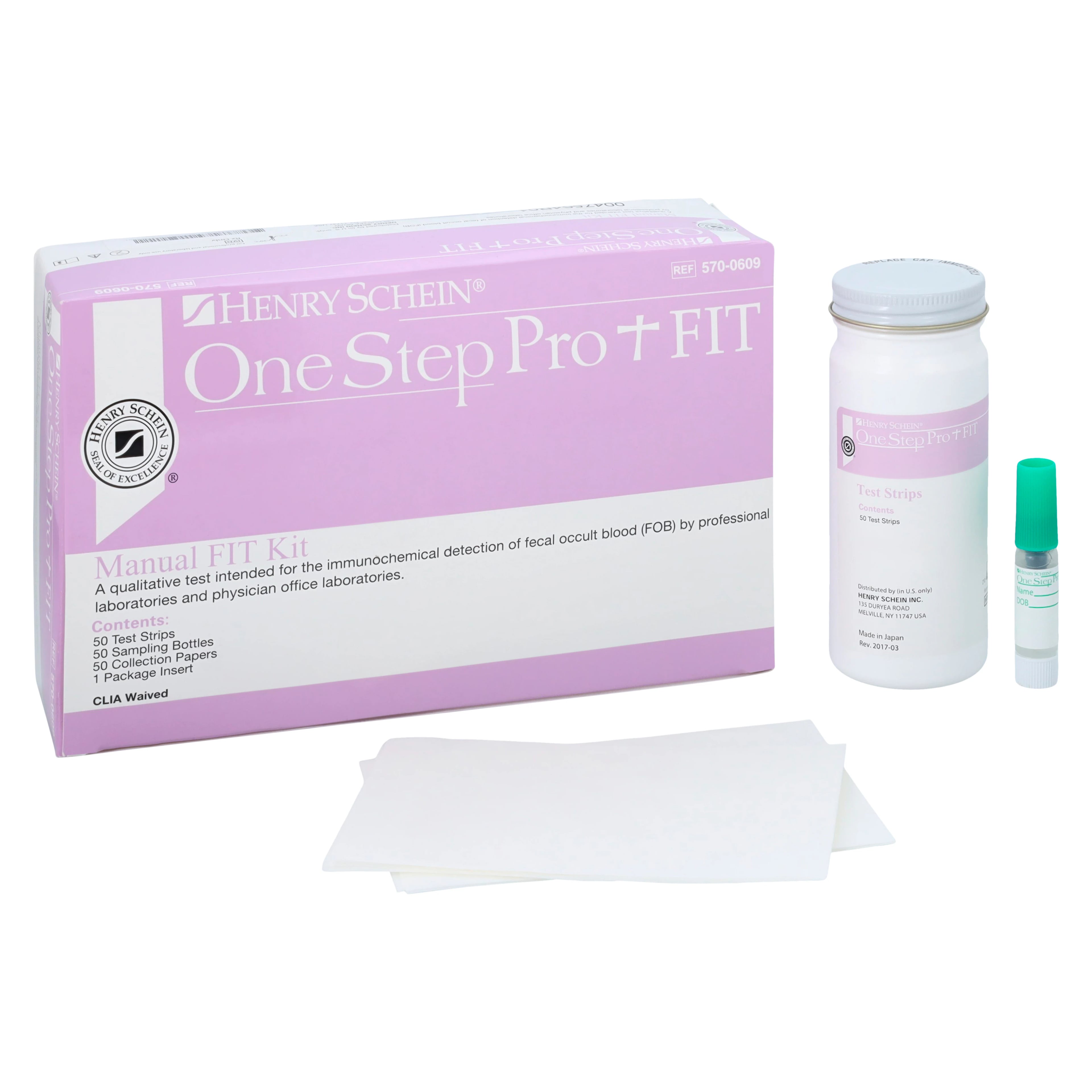 OneStep Pro Plus FIT Fecal Immunochemical Test, CLIA Waived, Manual, 50 Tests/Box