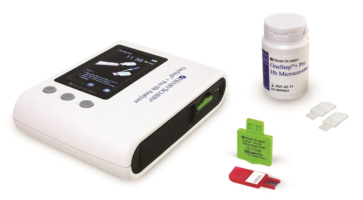 OneStep+ Pro Hb Starter Kit with Hb Analyzer, Microcuvettes, and Optical System Check LCD