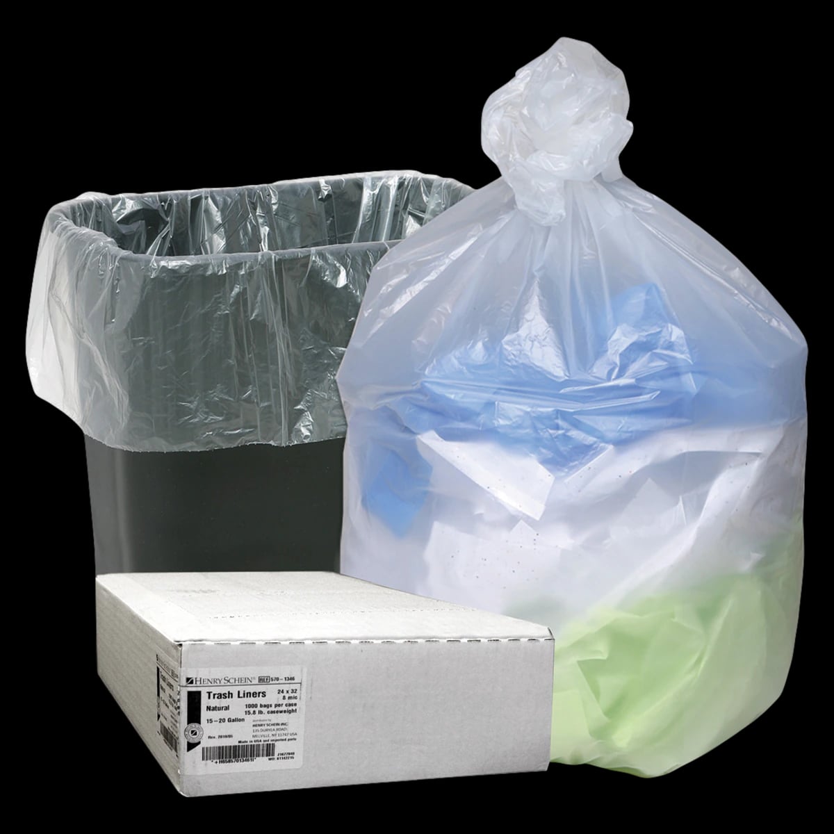 Trash Liners Clear, 24x32", 15-20 Gallon Capacity, 1000/Case