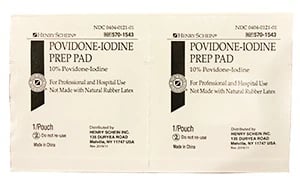 Henry Schein Povidone-Iodine Prep Pads, 10% PVP Iodine, Non-Sterile