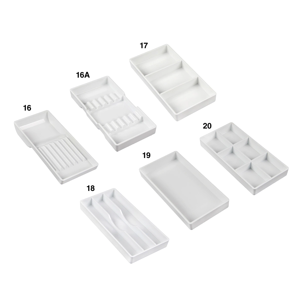 Henry Schein Instrument Tray Plastic #16, 4 in x 8 in, Light Gray, Autoclavable