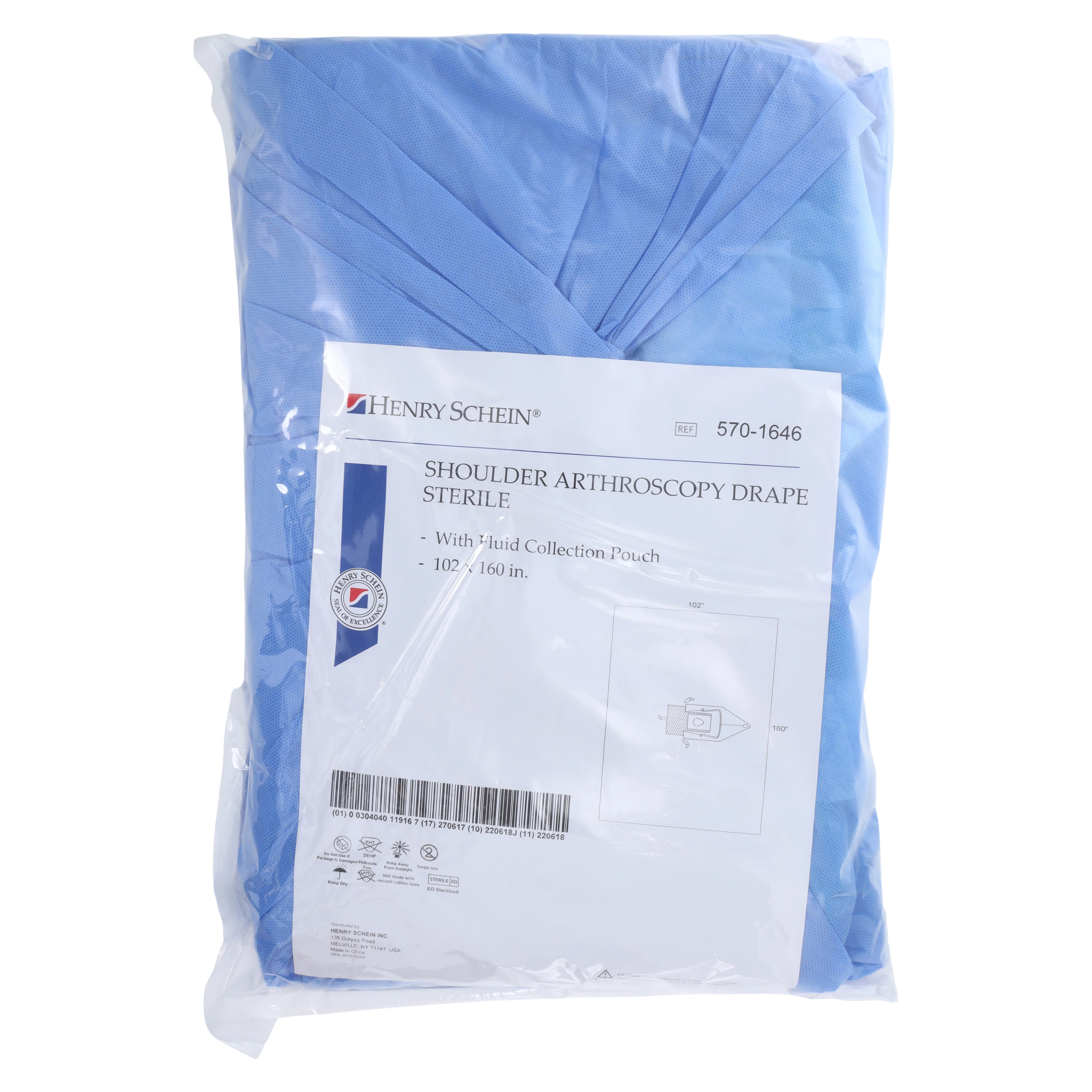Henry Schein Sterile Shoulder Arthroscopy Drape with Fluid Collection Pouch, SMS