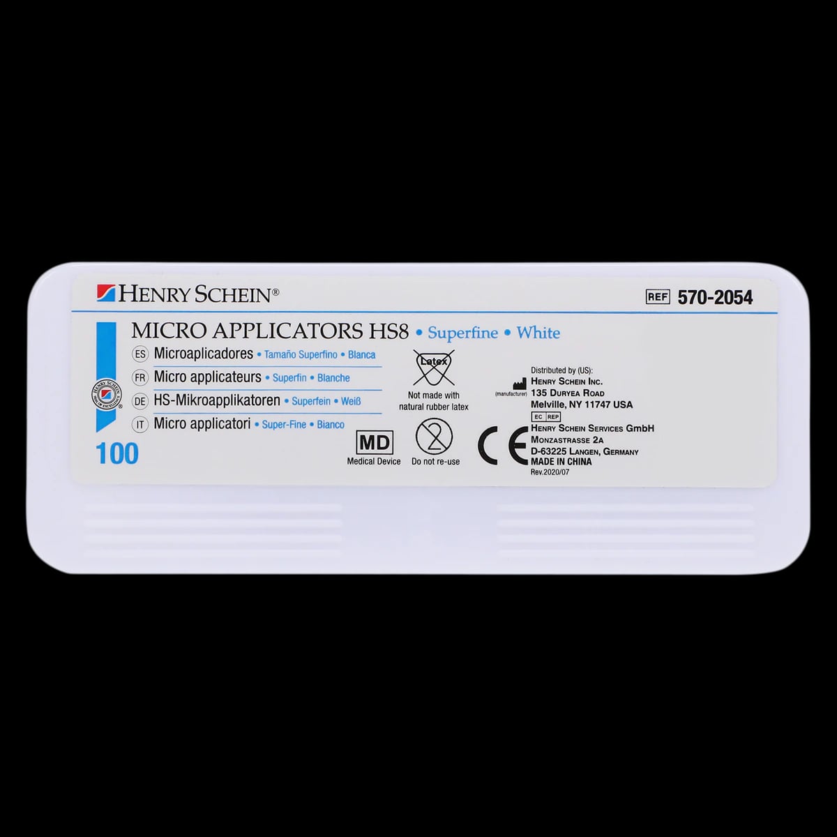 Henry Schein Micro Applicators M8, Superfine, Bendable, White, 3 1/4 in, 100/Box