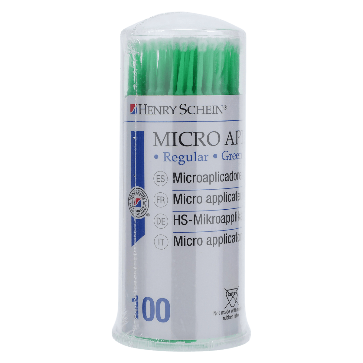 Micro Applicators H10, Regular, Green, Bendable, 4 in, 100/Box