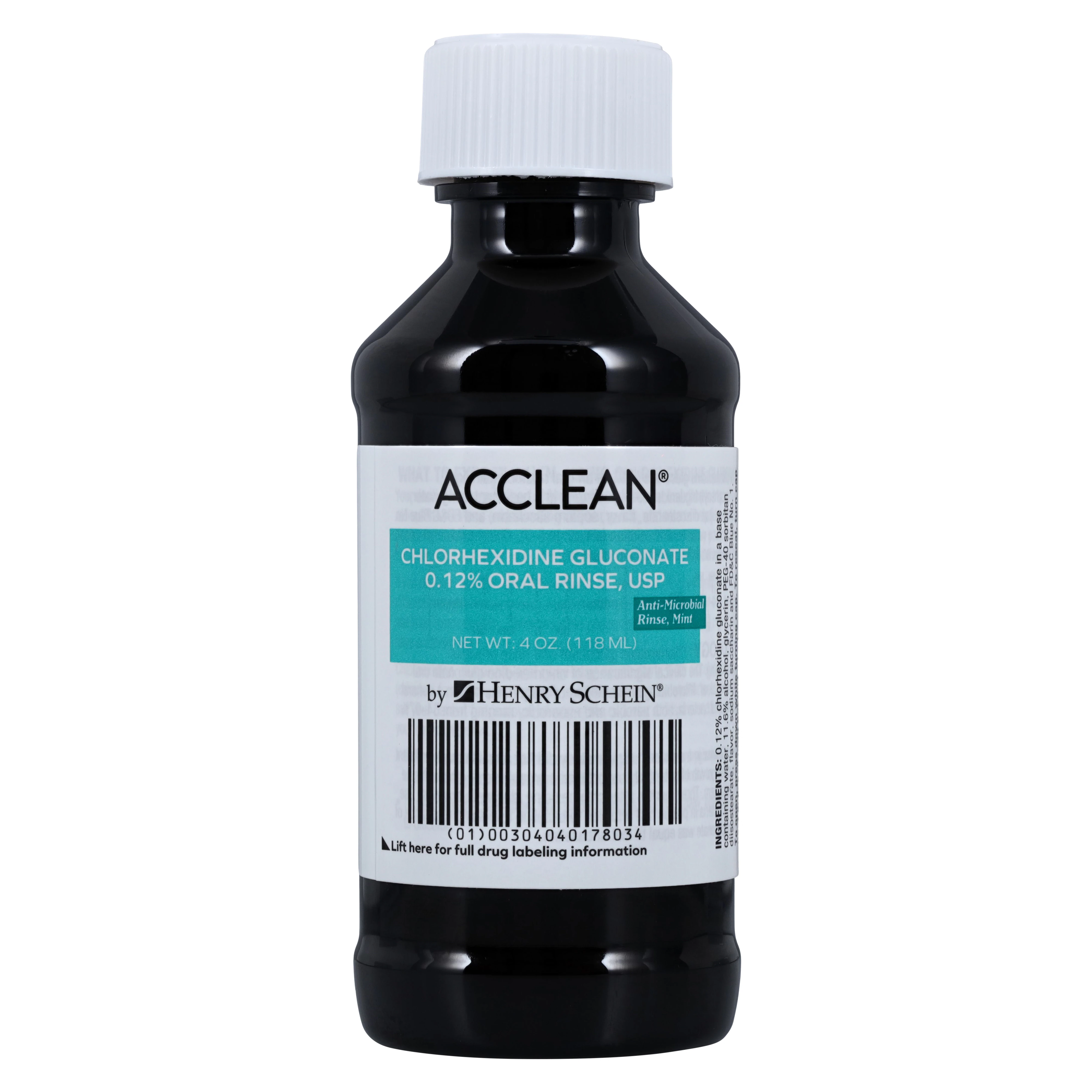 Acclean Chlorhexidine Oral Rinse, 0.12%, Mint, 4 oz Bottle
