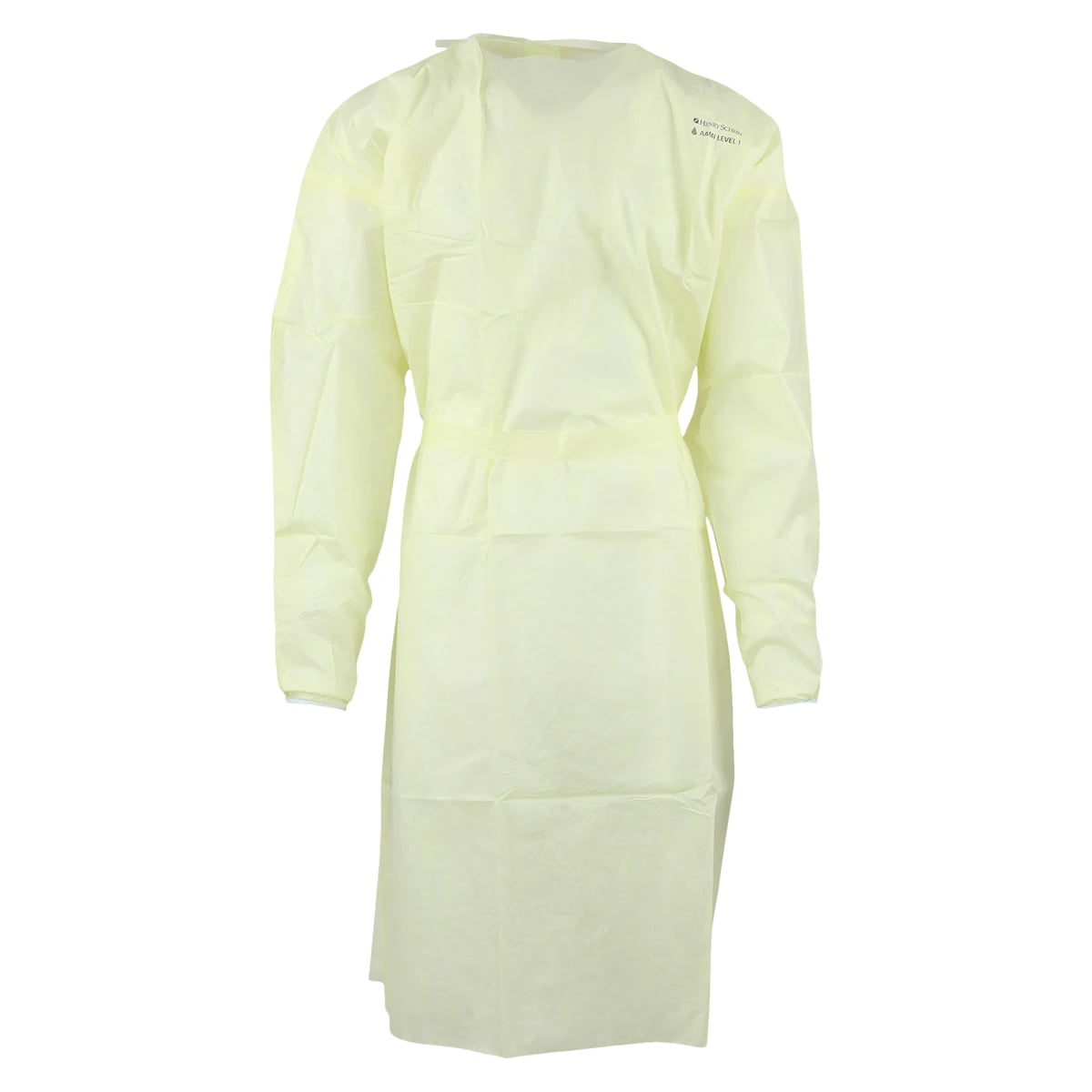 Isolation Gowns AAMI Level 1 SMS Adult Medium Yellow Non-Sterile Tie Closure Long Sleeves 10/Bag
