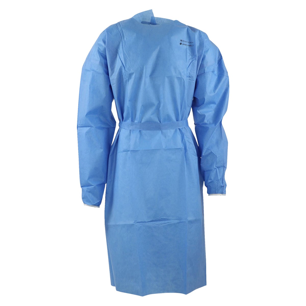 Isolation Gowns AAMI Level 2 SMS, Adult Medium, Blue, Non-Sterile, Tie Closure, Long Sleeves, 10/Bag