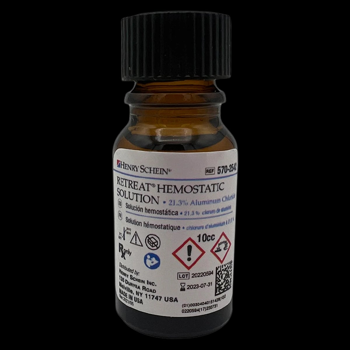 Retreat Hemostatic Solution, 21.3% Aluminum Chloride, 10 cc Bottle