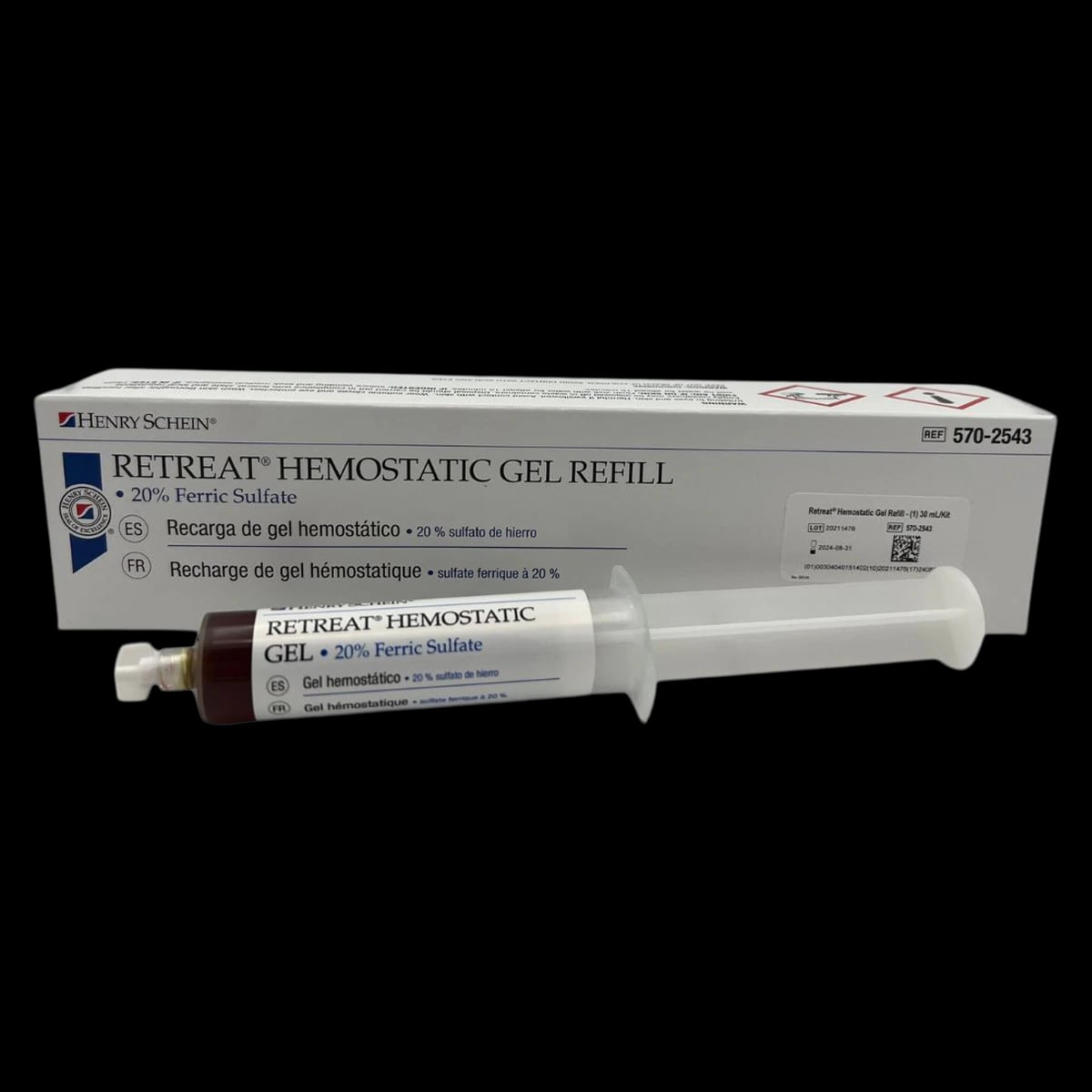 Retreat Hemostatic Gel Refill, 20% Ferric Sulfate Syringe, 30mL