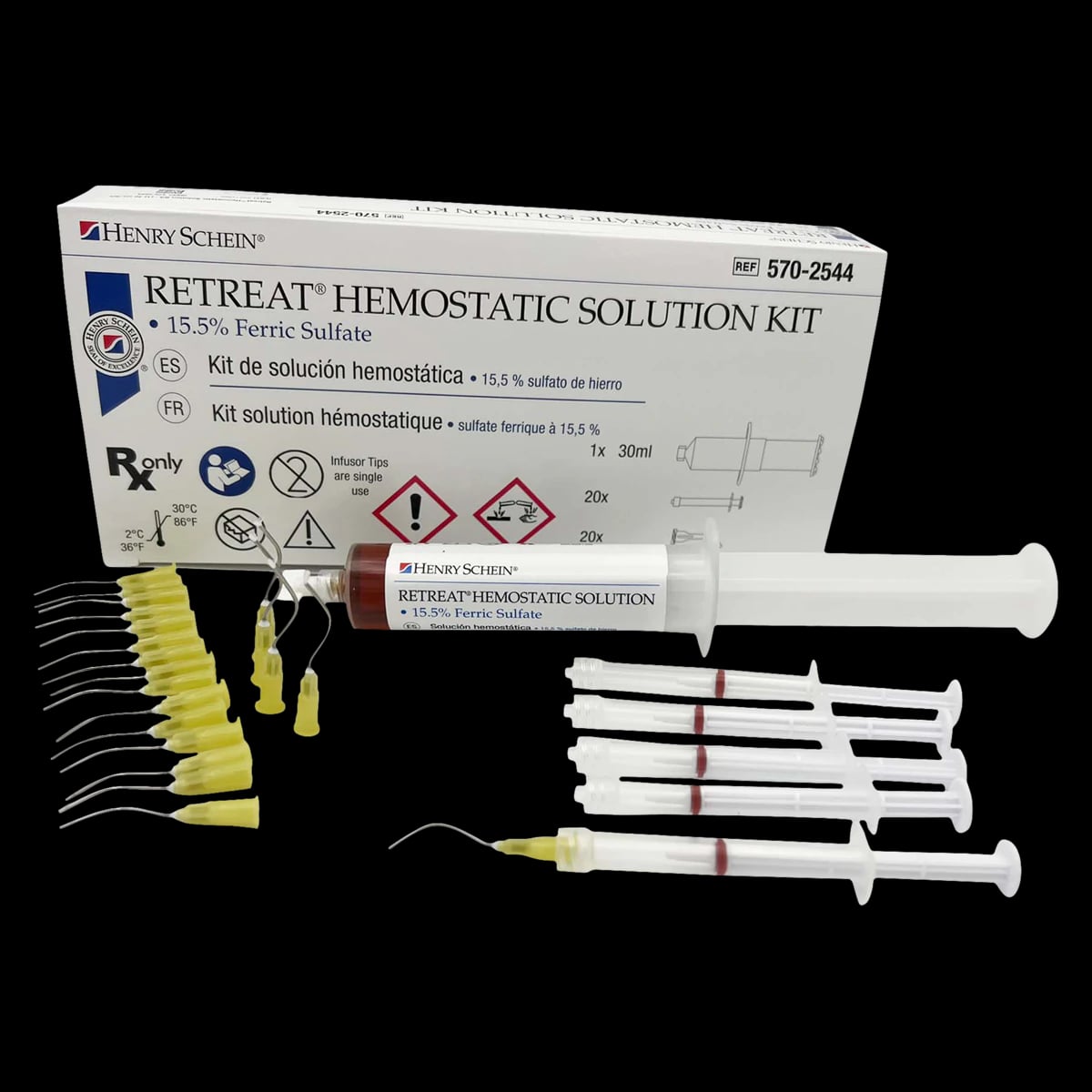 Retreat Liquid Hemostatic Solution, 15.5% Ferric Sulfate, Syringe Kit, 30mL