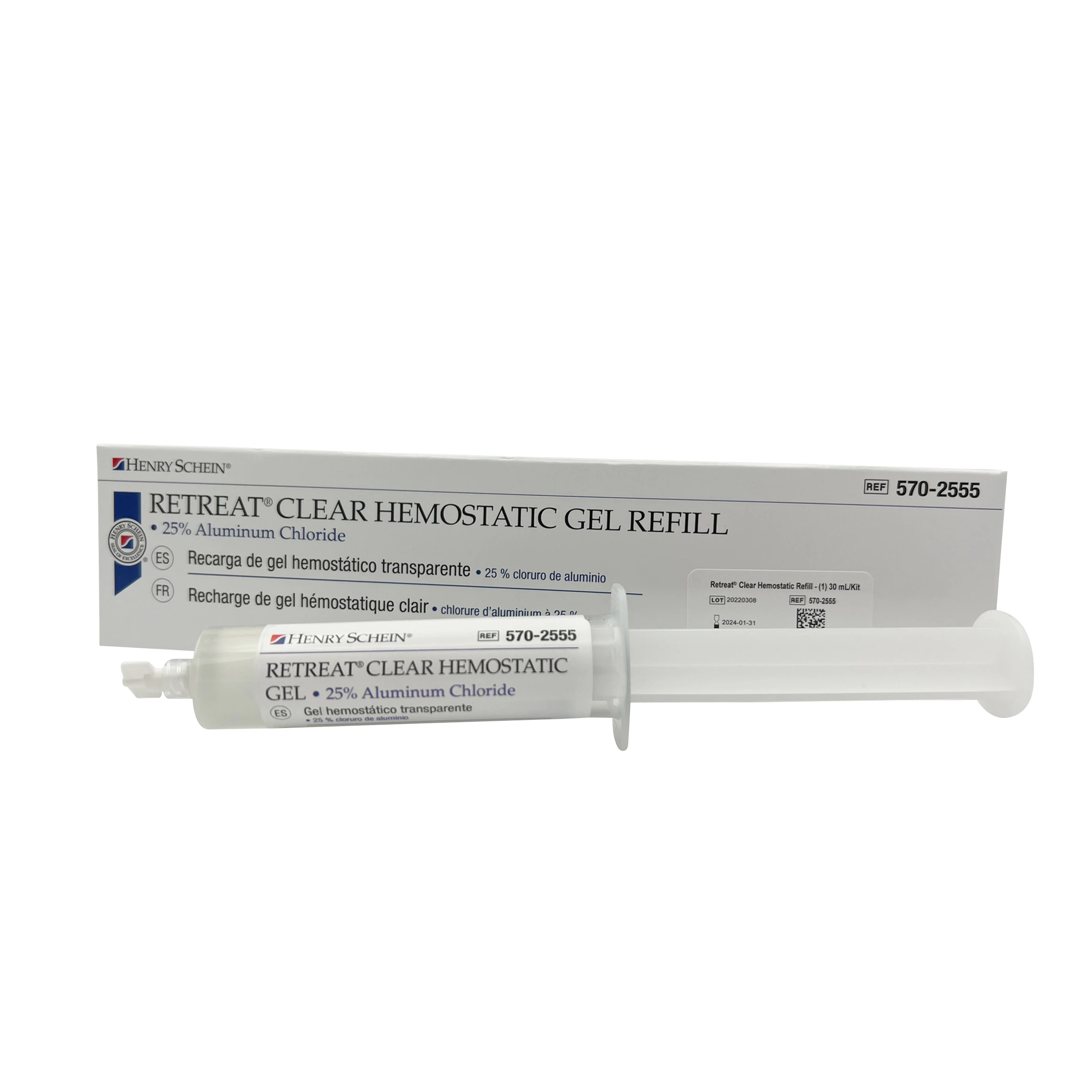 Retreat Clear Hemostatic Gel Refill, 25% Aluminum Chloride, 30mL Syringe
