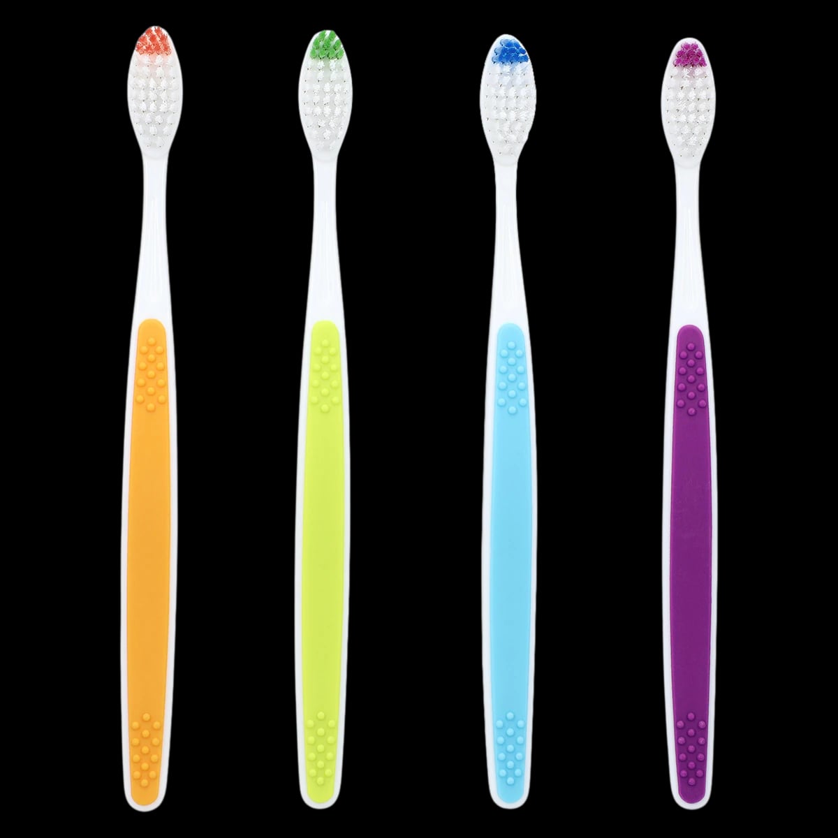 Acclean Angle Head with Non-Slip Grip Toothbrush, Adult, Compact 41-Tuft, Soft Bristles, Assorted Colors, 72/Box