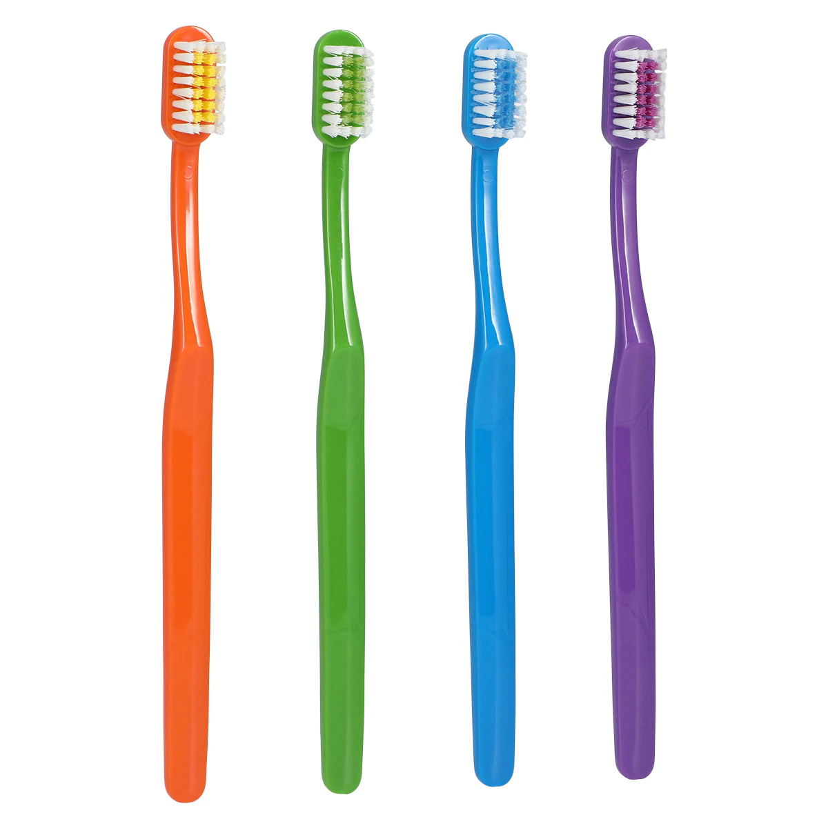 Acclean Straight Head with Contour Handle Toothbrush, Adult, 32 Tuft, Compact, 4 Colors, 144/Box
