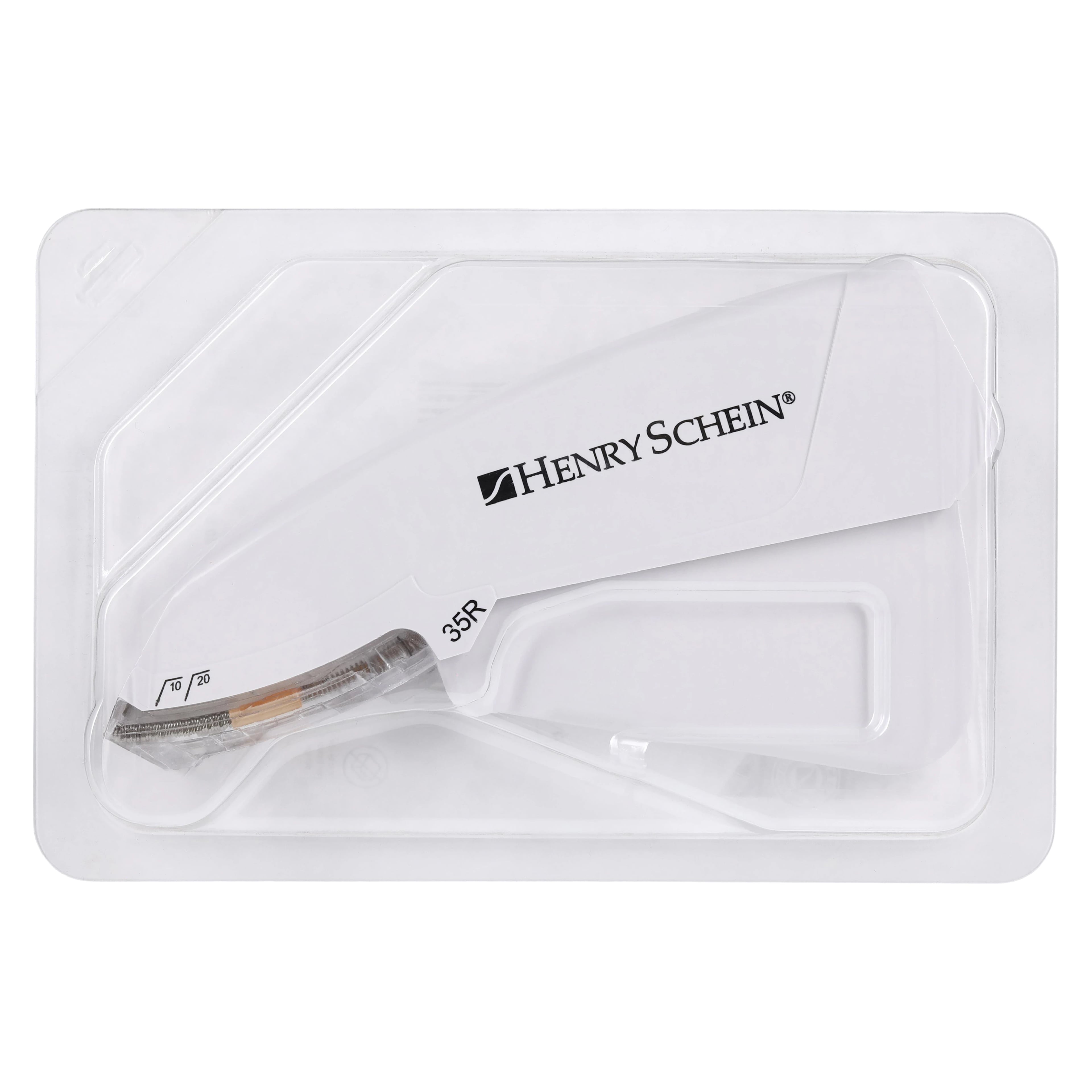 Henry Schein Skin Stapler Disposable 35R, Stainless Steel/Plastic Handle, Squeeze Handle