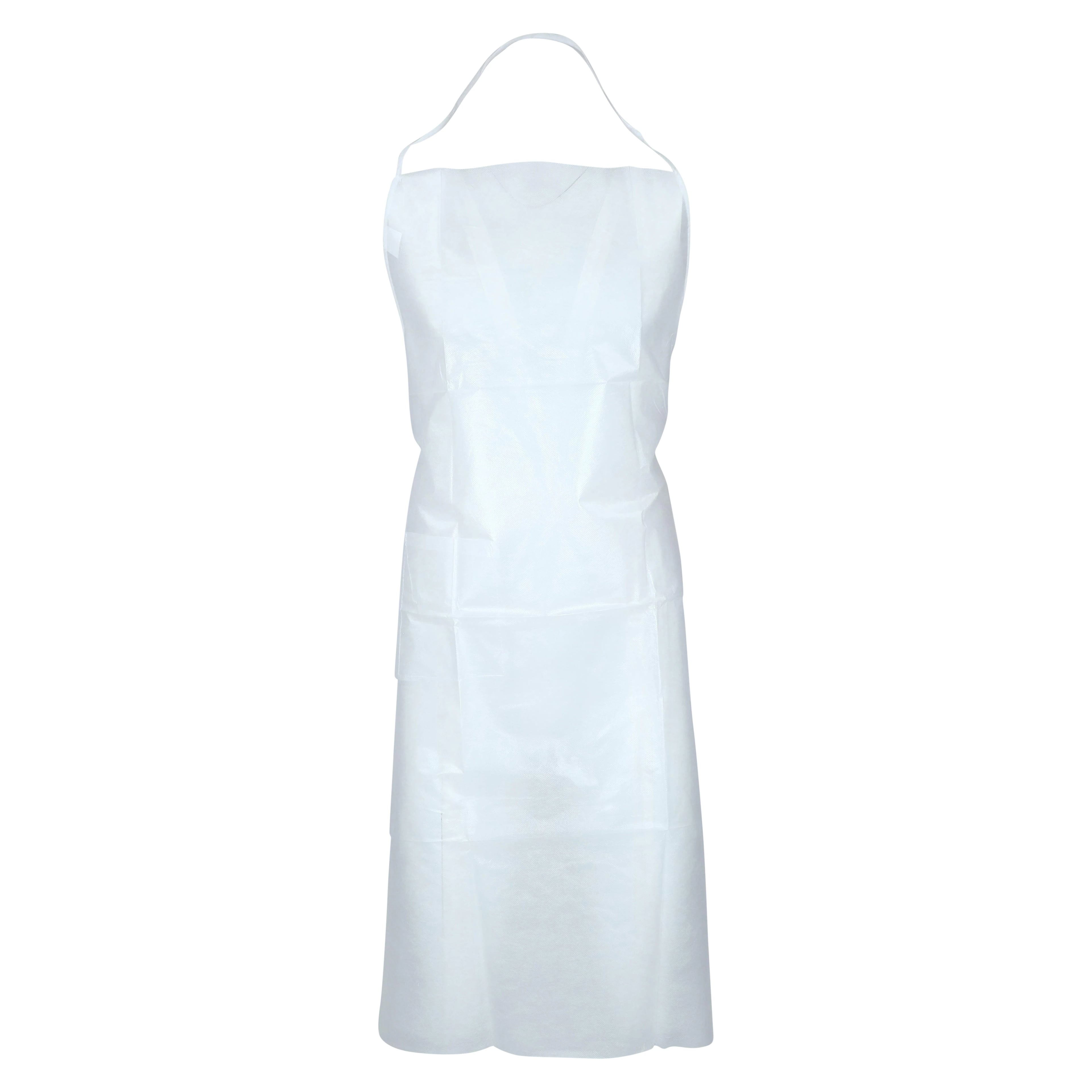 Criterion Polycoated Polypropylene Aprons, White, Disposable, One Size Fits All, 25/Box