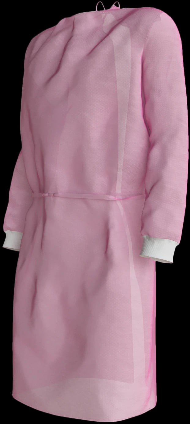 Criterion Polypropylene Cover Gown, Small/Medium, Pink, Non-Sterile, Back-Opening, 10/Box
