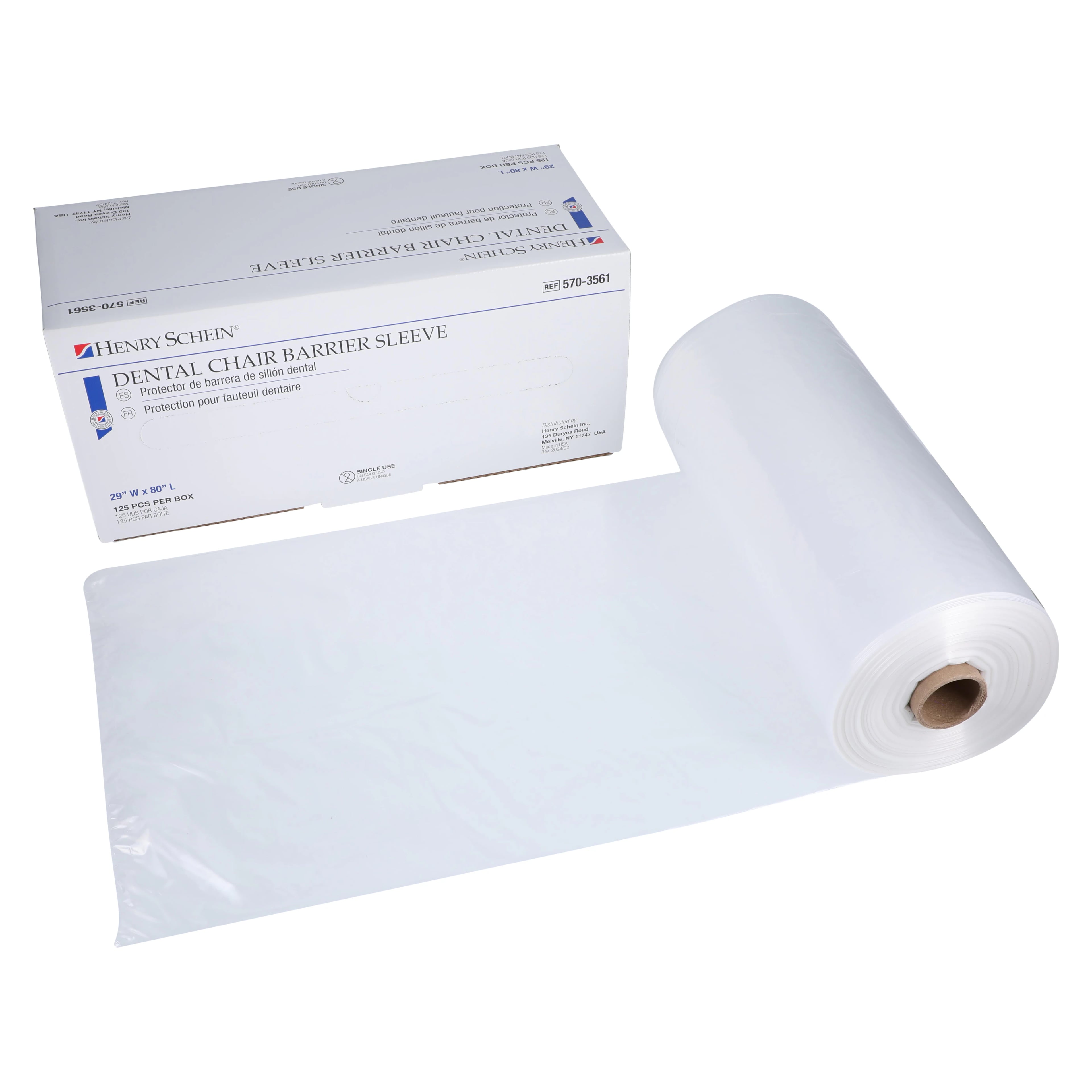 Henry Schein Dental Chair Barrier Sleeve XL, 29 in x 80 in, 125/Box