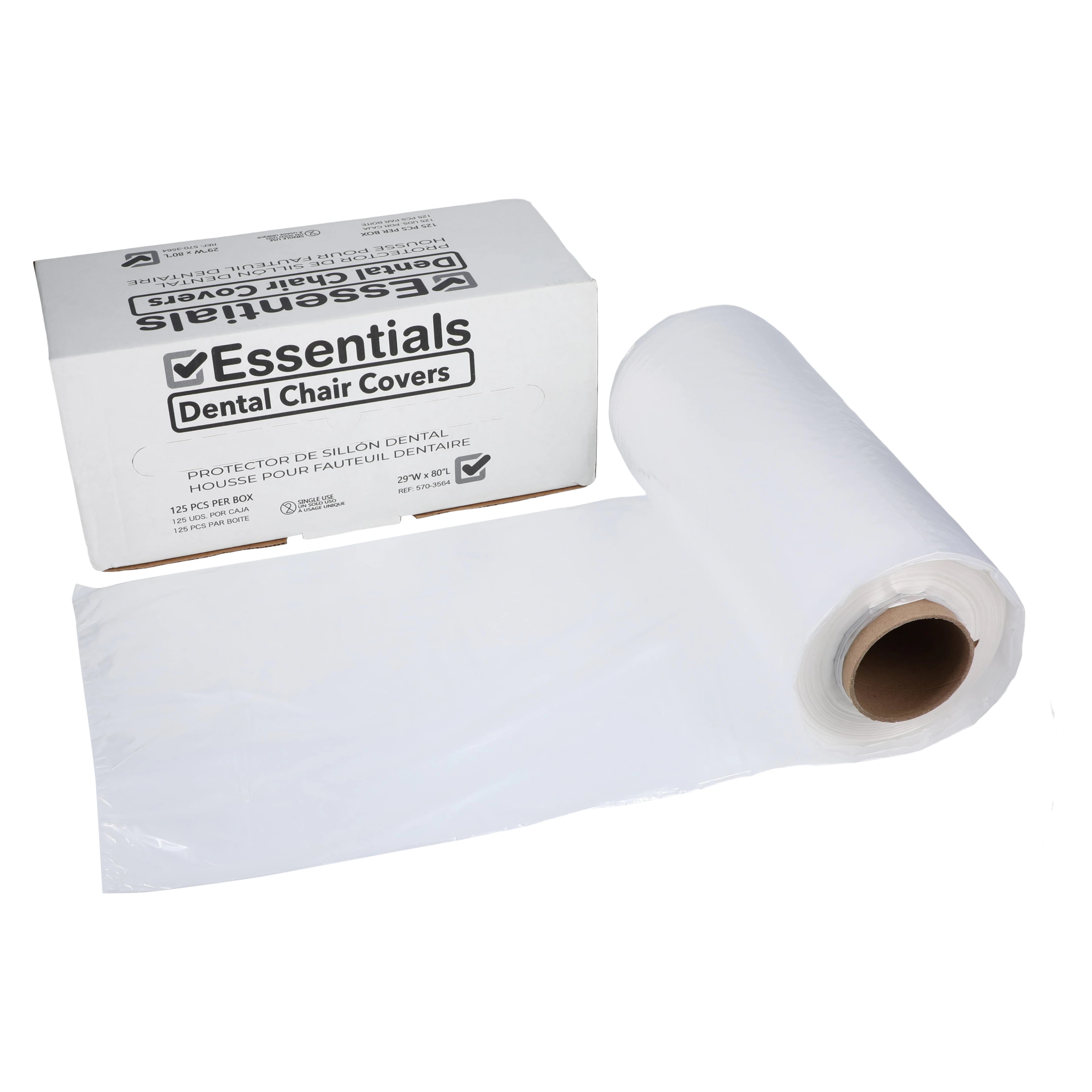 Essentials Dental Chair Cover, 29 in x 80 in, 125/Box