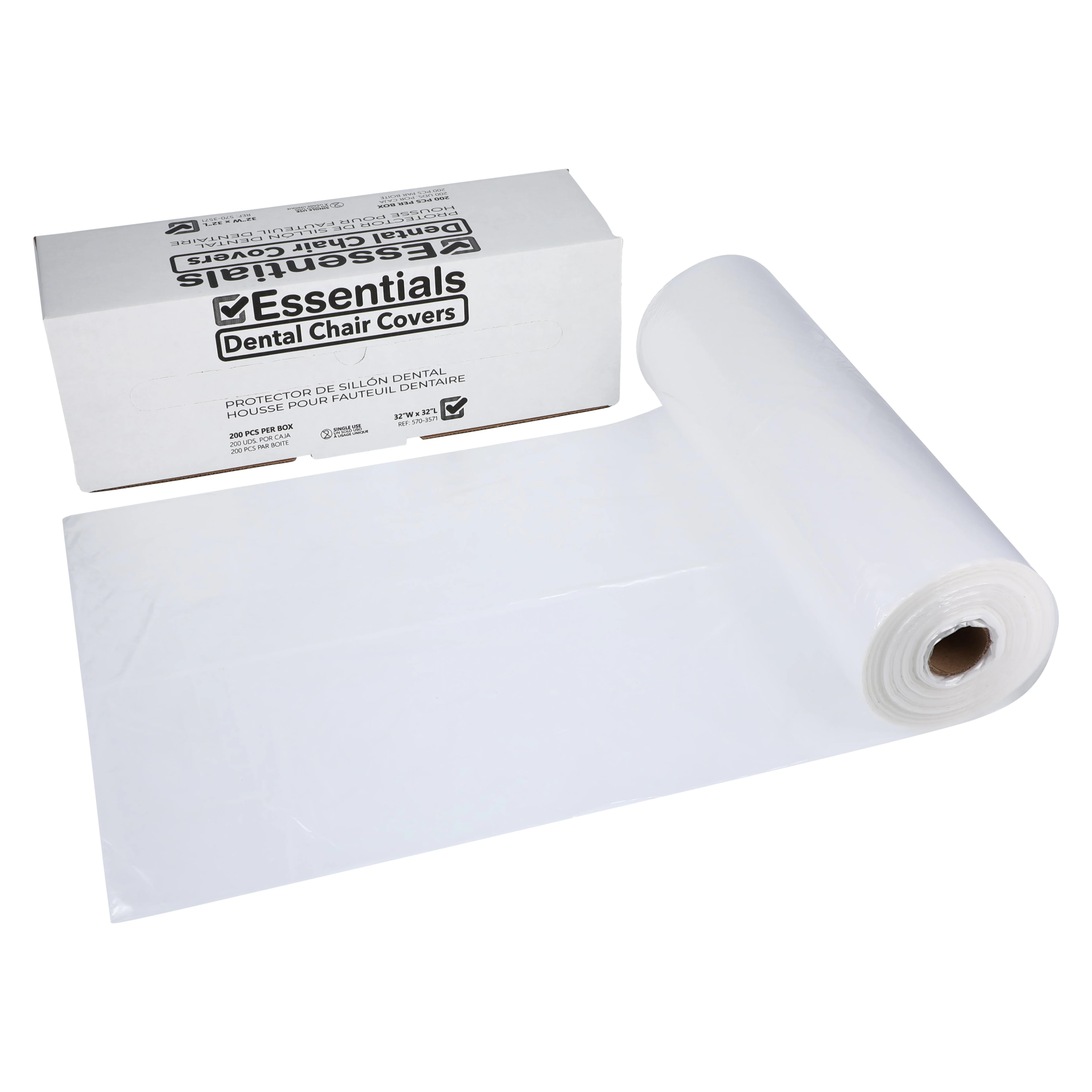 Essentials Healthcare Chair Cover Barrier Sleeves, 32 in x 32 in, 200/Box