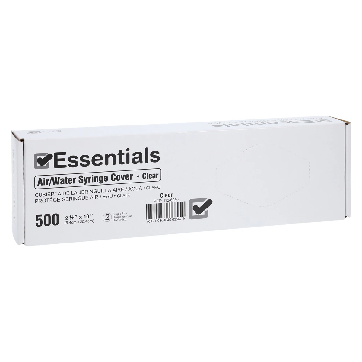 Essentials Healthcare AW Syringe Cover, Air/Water, 2.5 in x 10 in, 500/Box, DEN-Essentials AW Syr Cvr EDLP