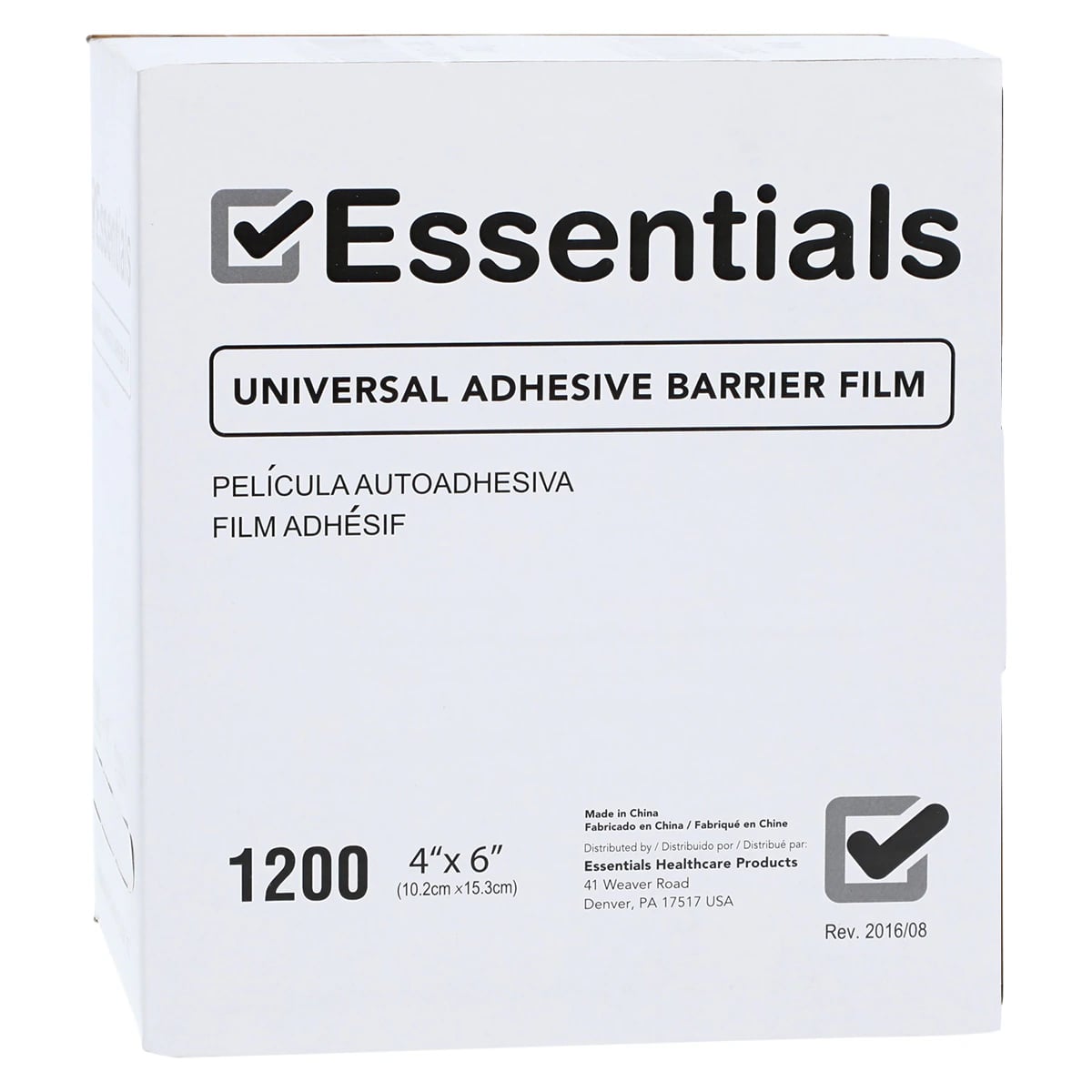 Essentials Healthcare EDLP Cover Film, 4 in x 6 in, Blue, Disposable, 1200/Box