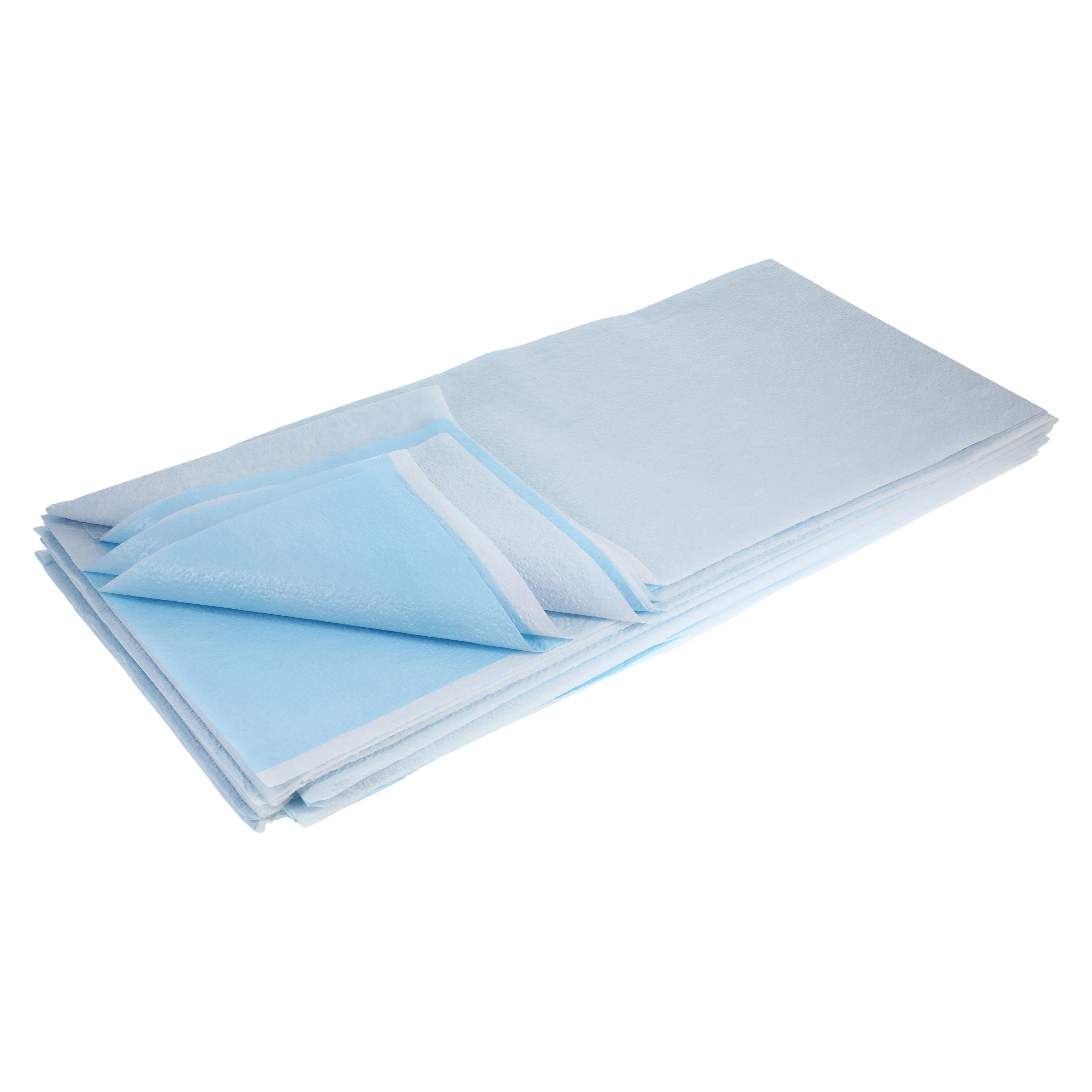 Henry Schein Stretcher Sheet, Tissue/Poly, Non-Sterile, 40 in x 90 in, Blue/White, 50/Case