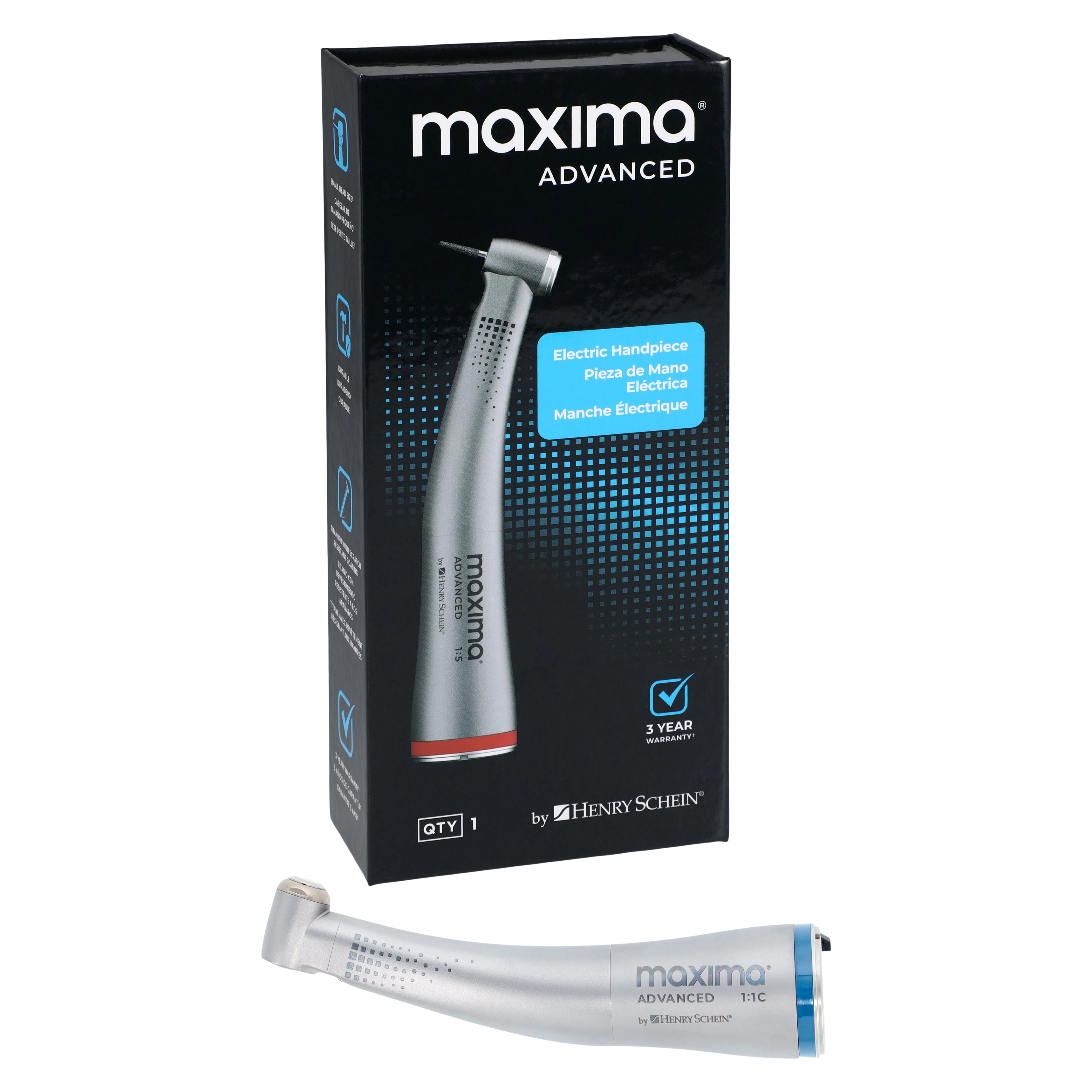 Maxima Advanced 1:1 Compact Contra Angle Handpiece with Cellular Glass Optic