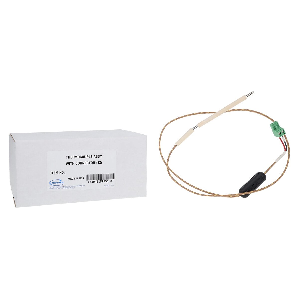 Whip Mix #33963 Thermocouple Assembly with Connector, for Infinity and P.D.Q Digital Burnout Ovens (Units After November 2012)