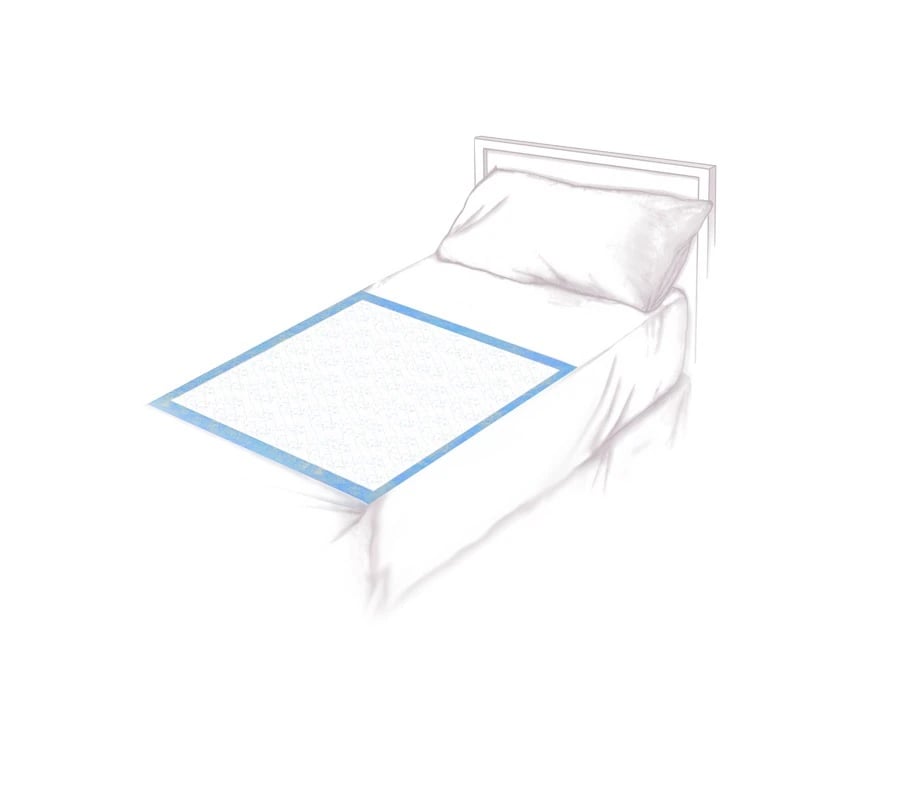 Harmonie Tena Incontinence Underpad, Extra, 23" x 24", White/Blue, Disposable, Case