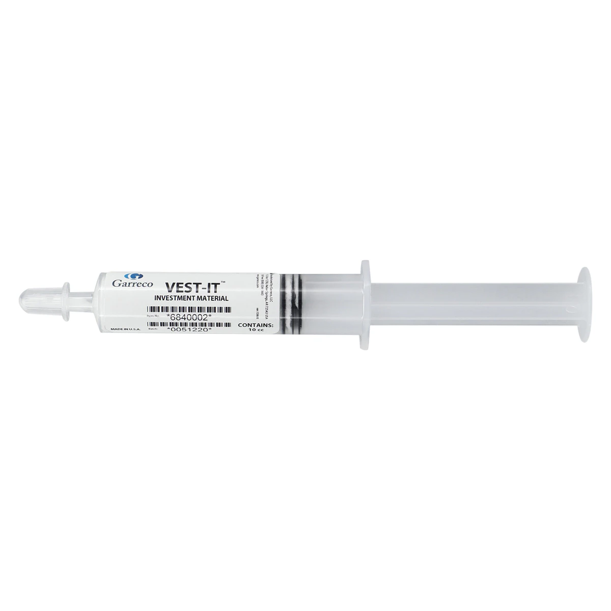 Garreco Vest-It Putty Syringe, 10 cc, Refractory High Heat