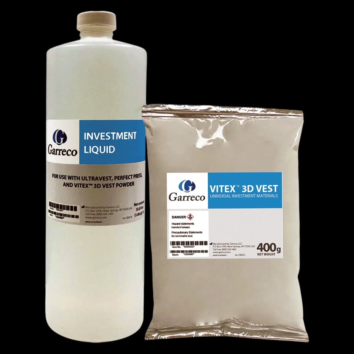 Garreco Vitex 3D Vest Phosphate-Bonded Partial Investment Material, 400g Pouches, 50/Pk