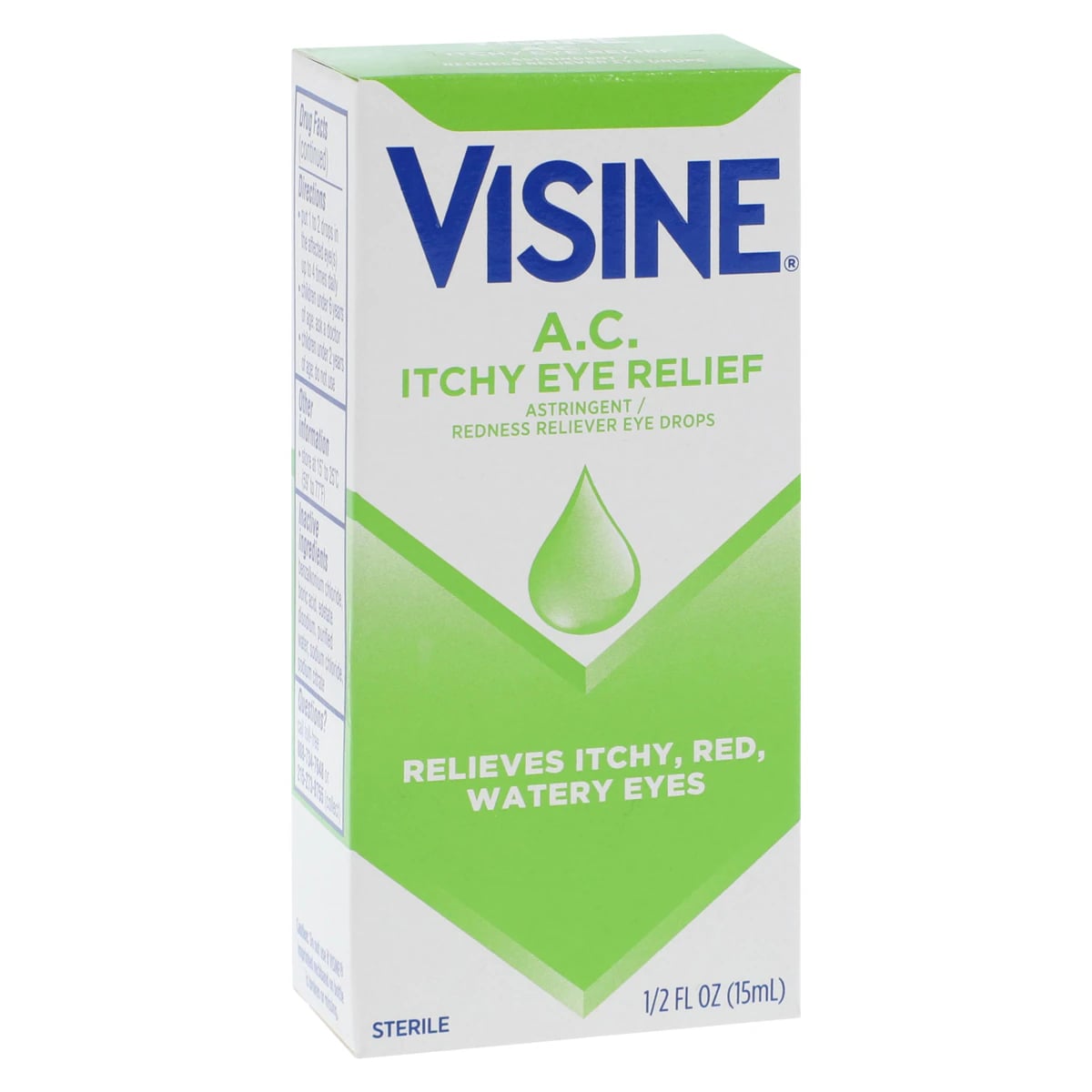 Visine A.C. Astringent/Redness Reliever Eye Drops, 0.05/0.25%, 1/2 oz Bottle