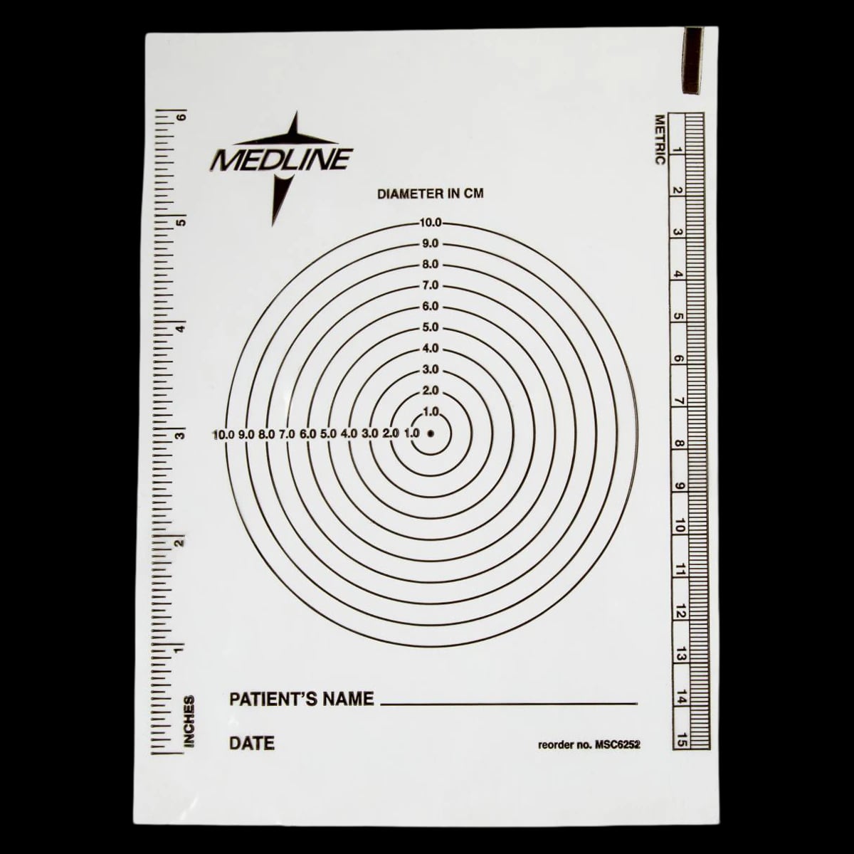 Medline Wound Measuring Guide, Clear Plastic, Non-Latex, 250/Box, MSC6252